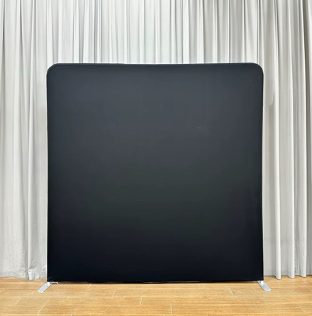 Solid black photo booth backdrop